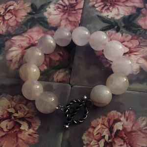 Rose Quartz bead Bracelet 7.5 in